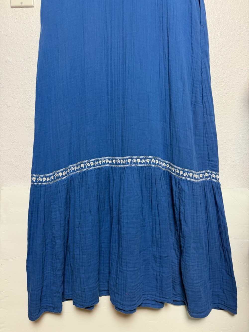 Old Navy Crinkle Crepe Maxi Swing Dress Blue Medium Tall - Picture 8 of 11